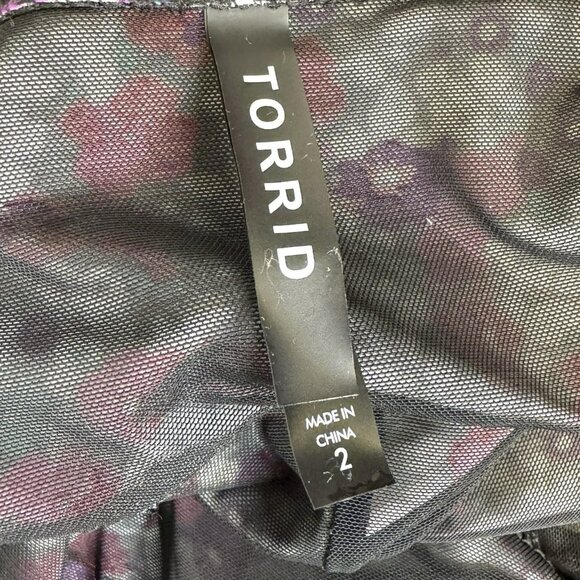 Torrid One Piece Swimsuit Womens Plus Size 2X Floral Ruched Cross Strap - Picture 5 of 5